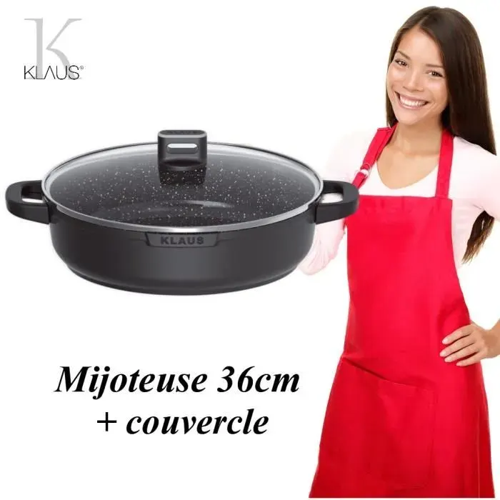 Mijoteuse - KLAUS - 36cm - Antiadhésif - Pierre granité céramique - Compatible induction
