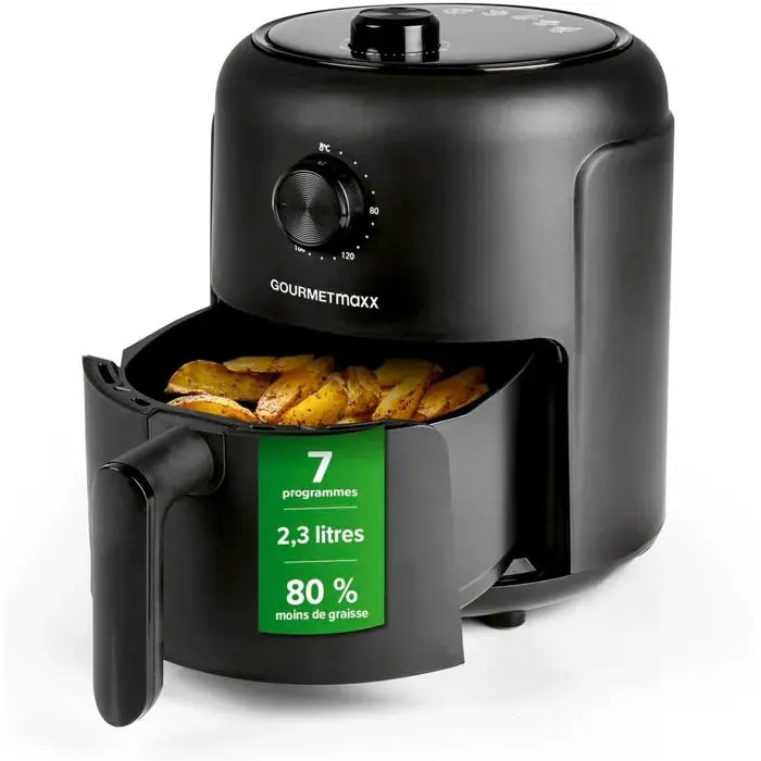 Mini Air Fryer 23 L 1000 W Écran Tactile 8 Fonctions 7 Programmes Friteuse Sans Huile Économe En Énergie Noir