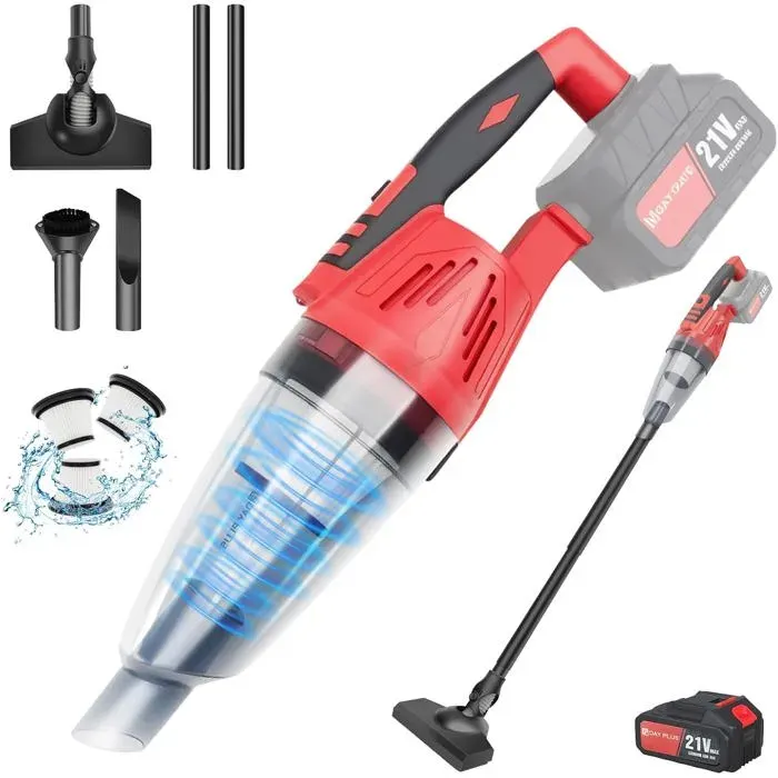 Mini aspirateur à main pour voiture sans fil multifonctionnel avec 3 filtres HEPA lavables adapté aux canapés voitures