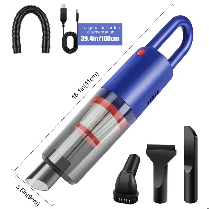 Mini Aspirateur à Main sans Fil 6200Pa Petit Aspirateur de Voiture Portable Puissant pour VoitureCuisine