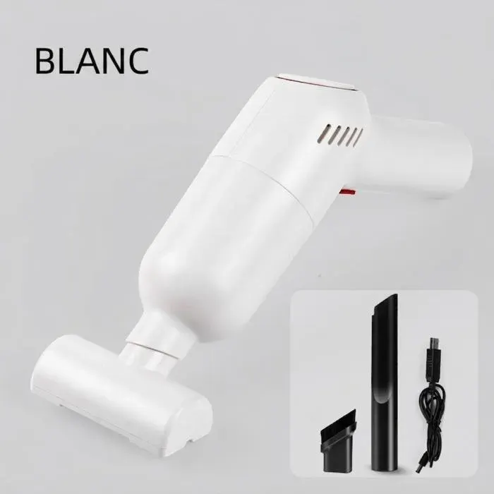 Mini aspirateur à main sans fil rechargeable USB aspiration puissante pour voiture et intérieur nettoyage poils animaux claviers