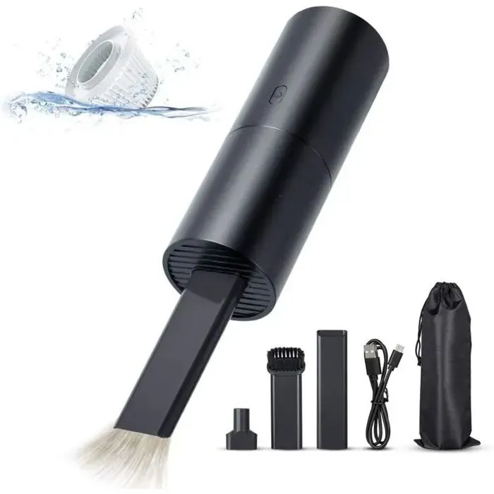 Mini Aspirateur Aspirateur à Main sans Fil Rechargeable USB Puissant 2 en 1 Succion Souffler Portatif Léger Aspirateur à Voiture
