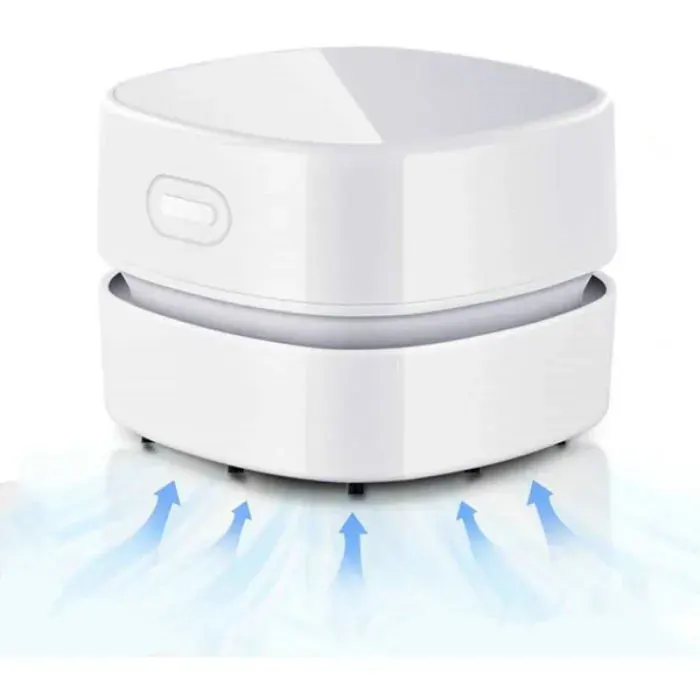 Mini Aspirateur de Table sans Fil USB Rechargeable 90 Minutes de Fonctionnement Rotatif à 360° pour Enlever les .