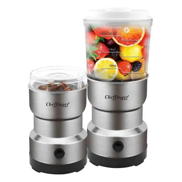 Mini-Blender 2-en-1 - CHEFFINGER - 300W - Lames Inoxydables - Moulin à Café - Compact et Silencieux