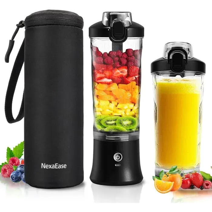 Mini Blender-Blender-Blender à emporter-Smoothie Maker-Blender portable - Mini Blender rechargeable-Blender portable-Lég-Noir