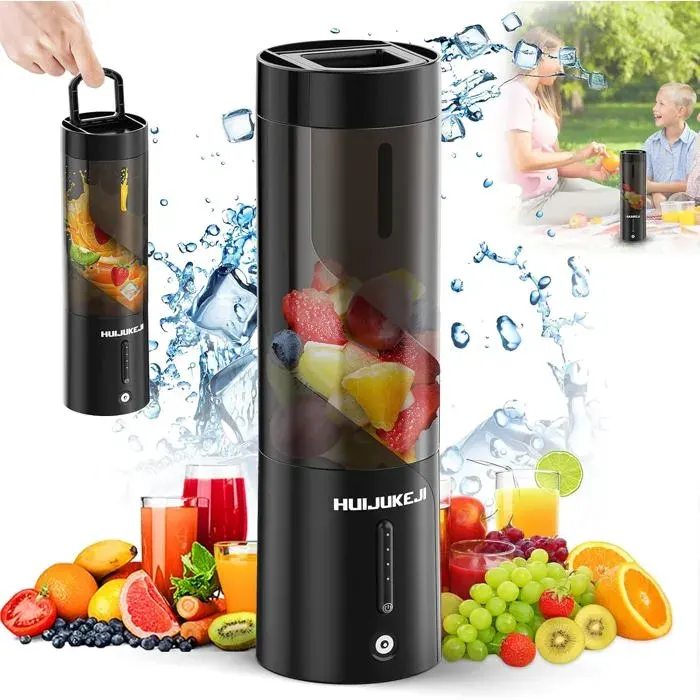Mini blender portable - Belle commode - 450 ml - 6 lames en acier inoxydable - Chargeur magnétique