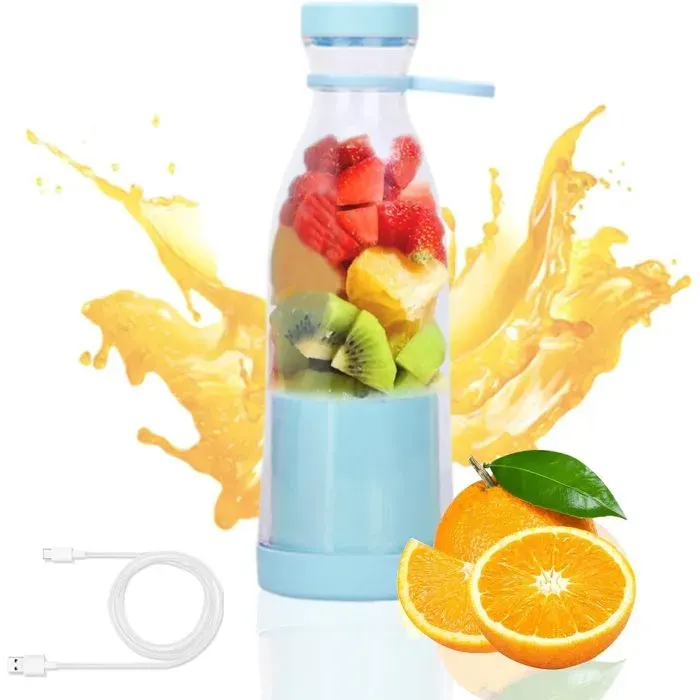 Mini-blender portable de 380 ml avec mini-blender électrique rechargeable par USB idéal pour préparer des smoothies des jus et
