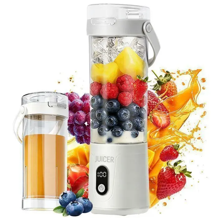 Mini Blender Portable Sans Fil 600ml Smoothie Maker Mixeur Fruits & Légumes