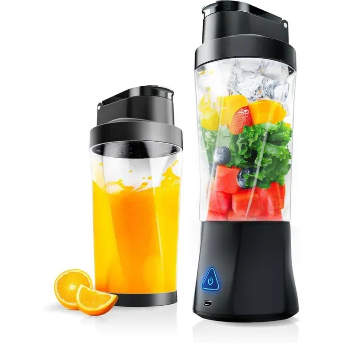 Mini Blender Smoothie Sans Fil Mixeur Blender Portable Gobelet à Jus 700 ml Batterie de 6000 mAh Sans BPA pour