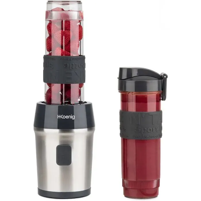 Mini blender Smoothie Smoo9 570 ml 300W 4 lames inox sans BPA 2 bouteilles de voyage incluses