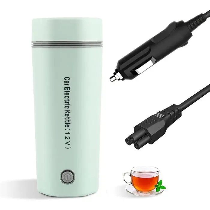 Mini bouilloire électrique de voyage 350 mlTasse portable en acier inoxydable avec fonction thermos (verte))