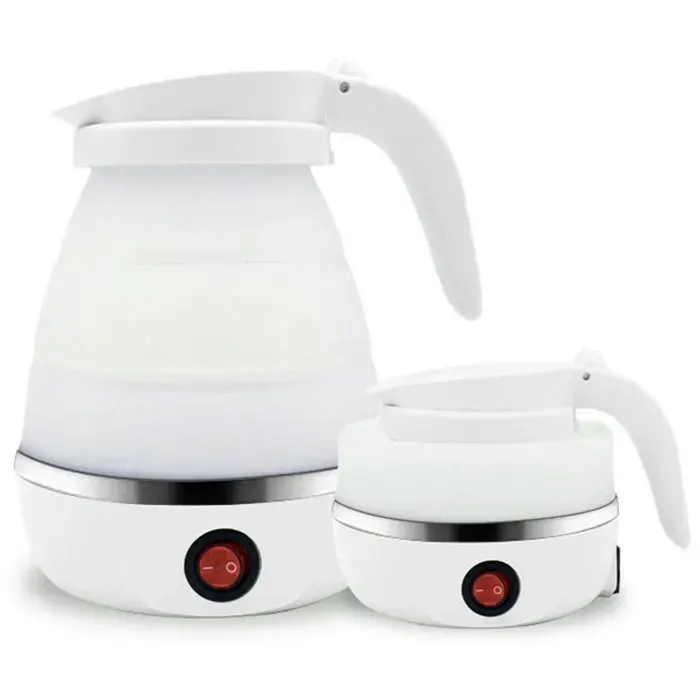 Mini bouilloire pliable - 600 ml - Bouilloire électrique en silicone - Bouilloire électrique rétractable portable - Bouilloire élect