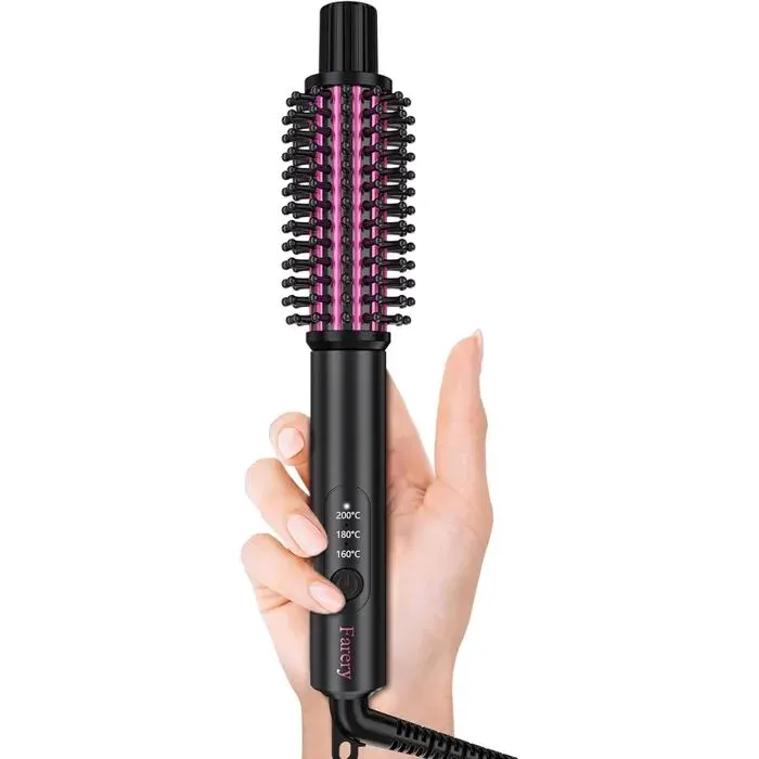 Mini brosse chauffante 25mm3 températures ajustablesidéal bouclage et retouchebi-tensionpratique voyage cheveux courts mi-longs
