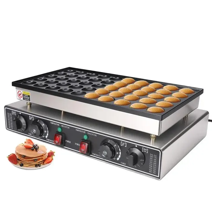 Mini crêpière antiadhésive - Acier inoxydable - 50 trous - 1800 W - Réglages intelligents