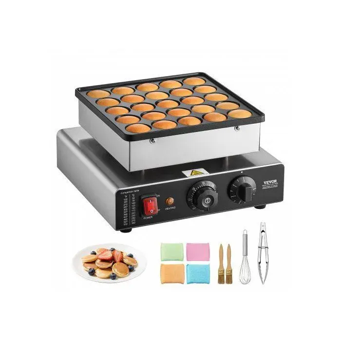 Mini Crêpière Électrique Appareil à Pancakes Capacité 25PCS de 43 mm de Diamètre Machine à Poffertjes Dorayaki Grille