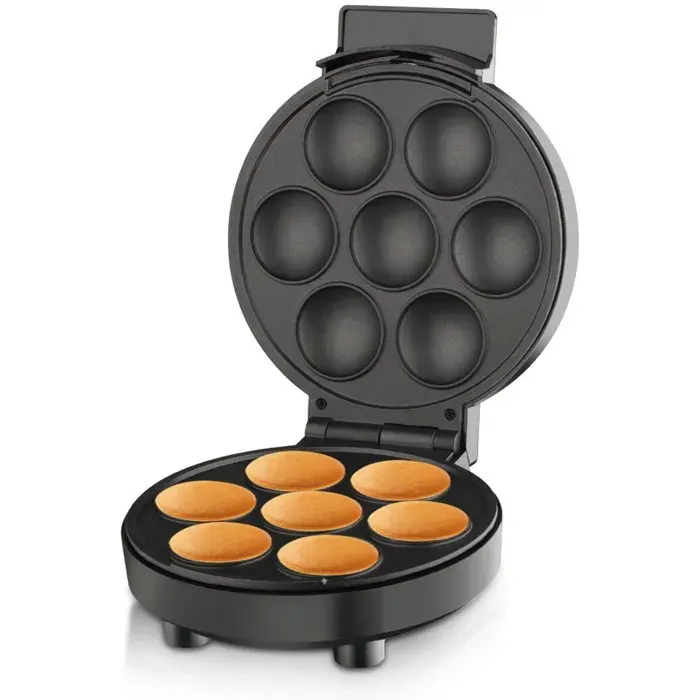 Mini crêpière électrique - DEMA - Cuit 7 æbleskivers de 5 cm - Revêtement antiadhésif - Compact et facile à ranger — coloris Noire