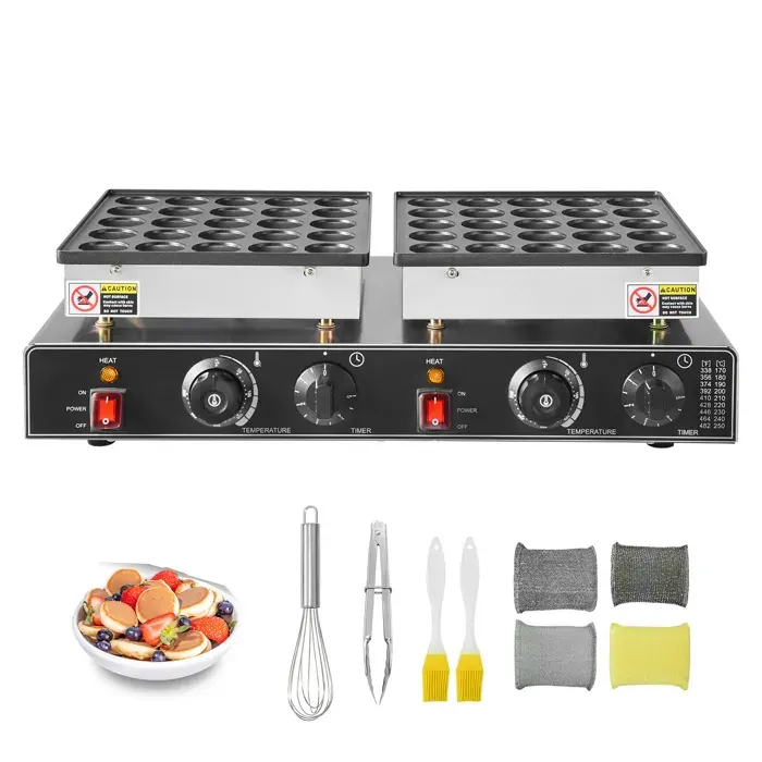 Mini-crêpière Électrique - DUOKU - AK-H50 - Acier Inoxydable - 1800 W - 50 Mini-Gaufres