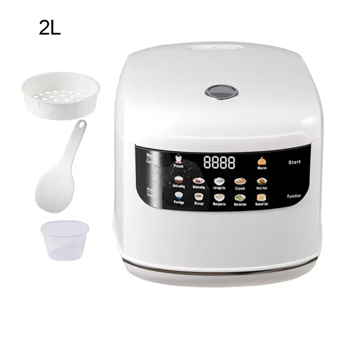Mini cuiseur à riz 2 L 400 W écran intelligent de 8 pouces cuve intérieure antiadhésive fonction maintien au chaud 24 heures.