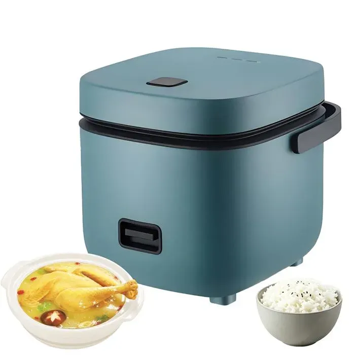 Mini Cuiseur à riz Cuiseur à riz électrique de 1.2L Comprend cuiseur vapeur cuillère à riz facile à nettoyer Acier inox 200W