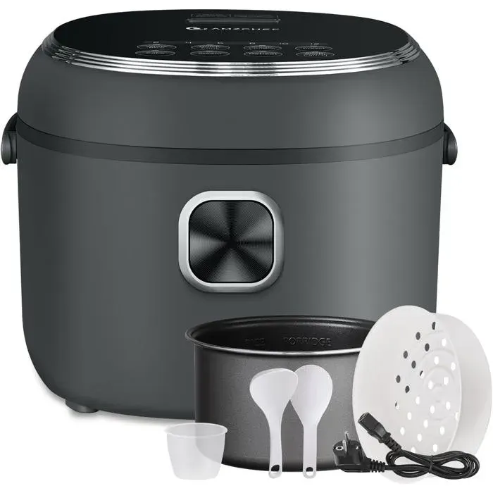 Mini Cuiseur De Riz 2L Multifonctionnel Pour 1-4 PersonnesRice Cooker De Riz 400W7 Fonctions De CuissonPanier VapeurPréréglage
