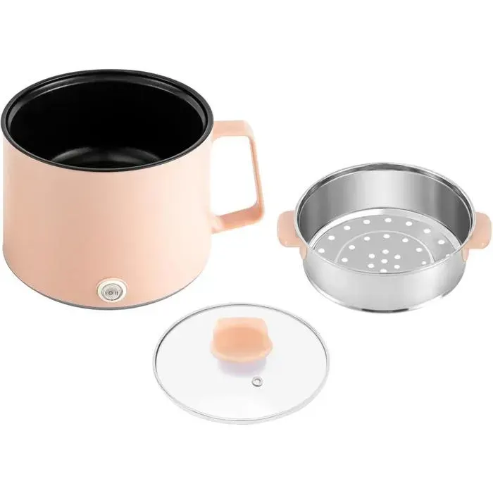 Mini Cuiseur Vapeur Électrique 17 L Avec Cuisinière à Vapeur Vert/Rose Anti-Adhésif Pour Cuire Cuisiner Rôtir (Rose)