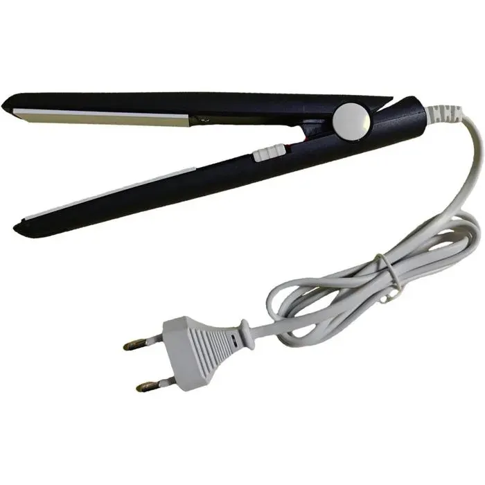 Mini fer à lisser et boucler - 2 en 1 pour lisser et boucler - Plaque chauffante en céramique — coloris Noire