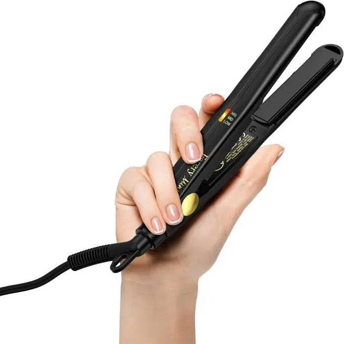 Mini fer à lisser pour cheveux courtsPortable pour le voyage Mini LisseurTempérature RéglableArrêt AutomatiqueTension Double