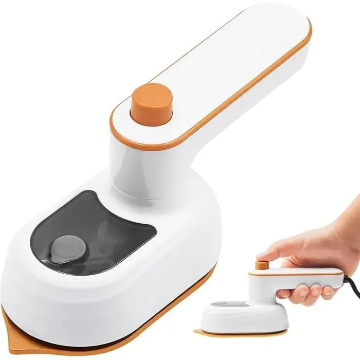 Mini Fer à Vapeur Portable Pliable - 180° Rotatif Réservoir 50ml pour Voyage et Maison Repassage Facile — coloris Blanc