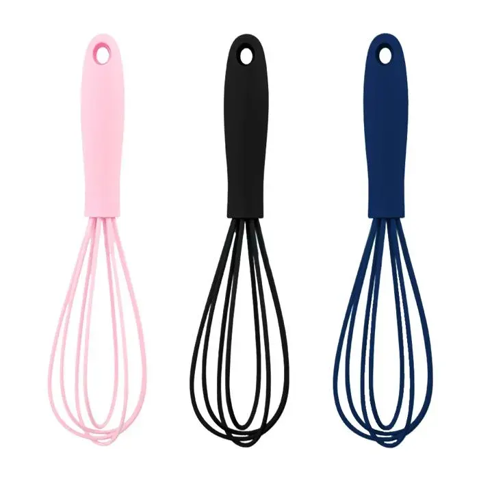 Mini Fouets Silicone Colorés Batteur à Œufs Fouets de Cuisine de Haute QualitéLot de 3