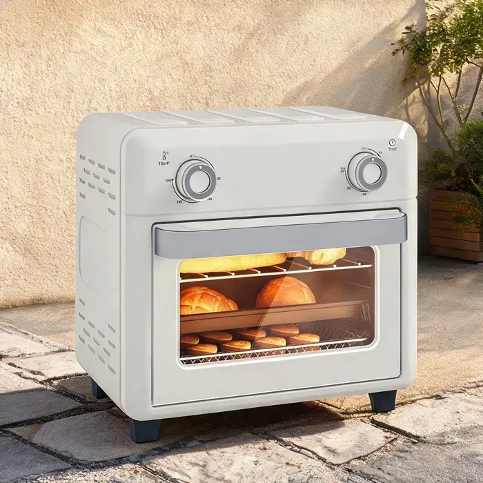 Mini four à air chaud 10L crème friteuse sans huile 1000W température 80-230°C minuterie 60 min compact 32x272x298 cm