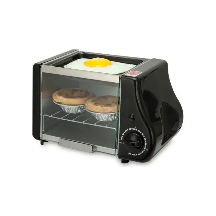 Mini four électrique 20L - Compact et léger Porte vitrée avec bac à miettes intégré - Petit déjeuner