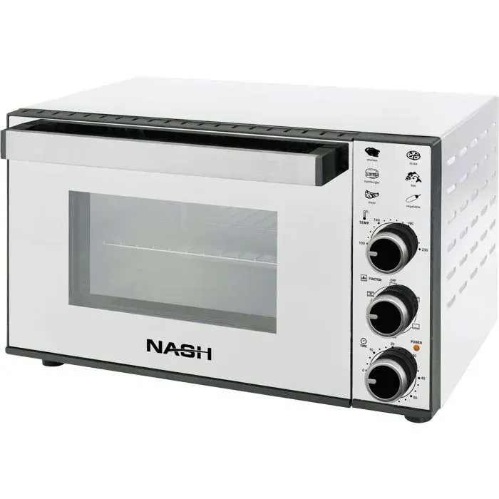 Mini four électrique blanc - NASH - NEO3205B - 32 L - 1800 W - 41 x 49.5 x 31.5 cm - Température variable