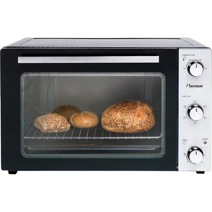 Mini-Four Électrique - LASER GENETICS CARRON - 45L - 1500W - Noir - 5 Modes de Cuisson