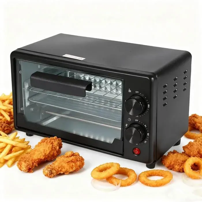 Mini Four Électrique Multifonctionnel 12 L Minuterie 60 min Température 100 à 250℃ pour Pain Pizza Tartes Pâtisseries