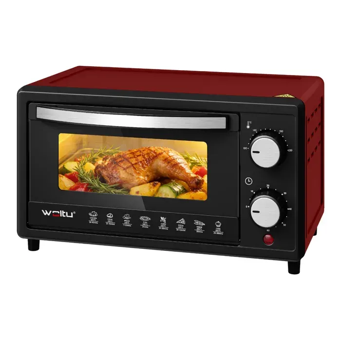 Mini Four Électrique - WOLTU - 10L - 650W - Rouge - Chauffage décongélation cuisson rôtissage grillage
