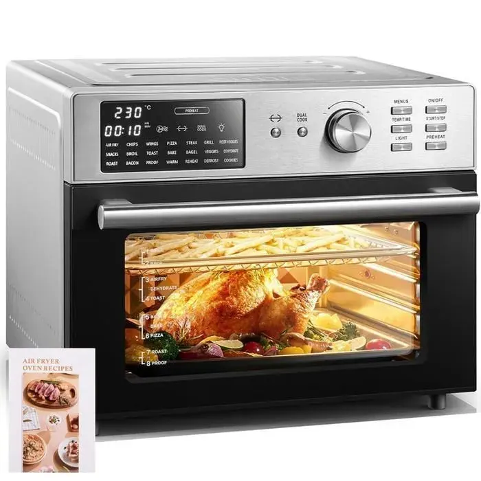 Mini four intelligent - Four à air - 230℃ MAX/30L/6 Résistances - 21 programmes - Cavité en acier inoxydable - Déshydratation