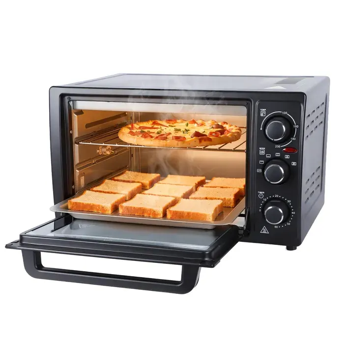 Mini four professionnel 32L 1500W 220 V 50 Hz Facile à nettoyer cuisson uniforme réglable de 0 à 230 °C multifonctionnel