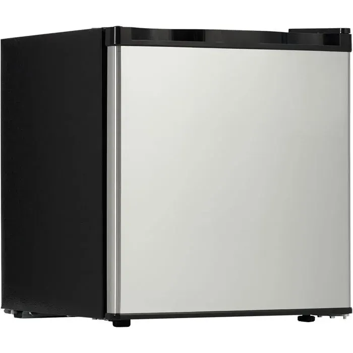 Mini Frigo 46L Réfrigerateur Silencieux 40 dB Classe E pour chambre bureau 47×44×51 cm Noir + Inox