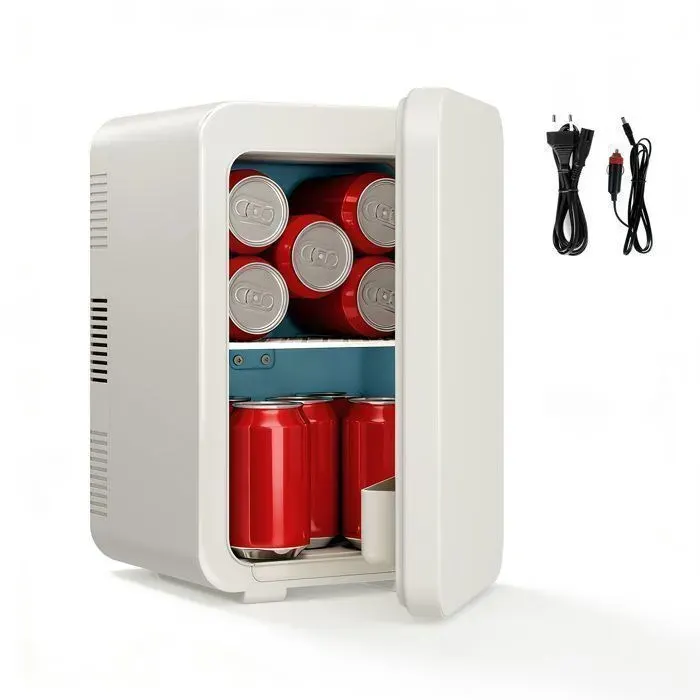 Mini Frigo Mini Réfrigérateur 10L - Froid et Chaud - Mini Frigo de Chambre Portable - Silencieux - Blanc