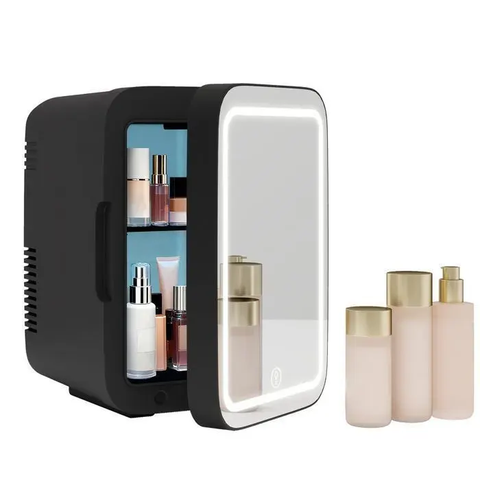 Mini Frigo Mini Réfrigérateur 4L Froid et Chaud 12V/220V Mini Frigo de Chambre Portable Noir