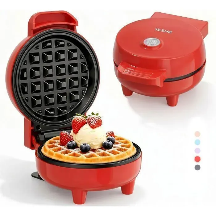 Mini gaufrier 550 W avec revêtement antiadhésif voyant lumineux