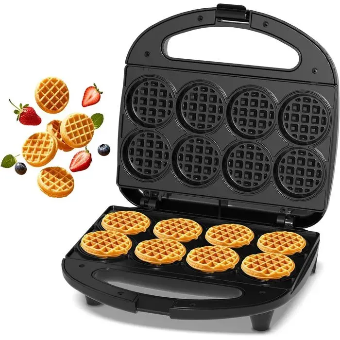 Mini Gaufrier 8 Petites Gaufres De 5 Cm Plaques Antiadhésives