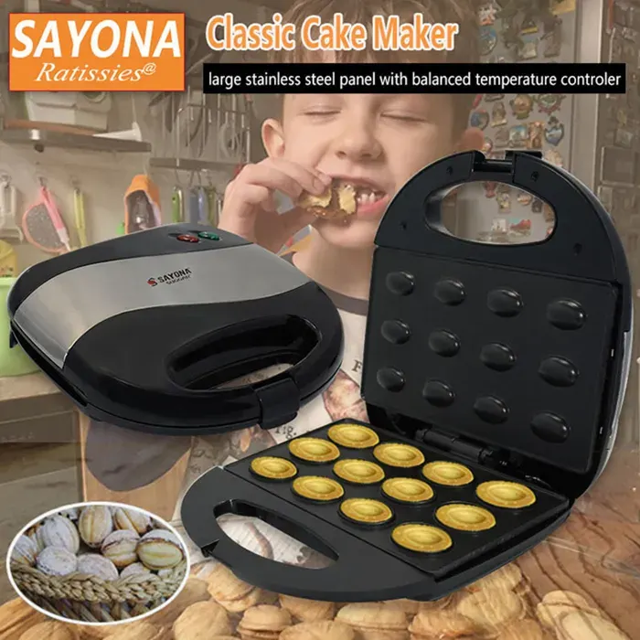 Mini gaufrier paquet de 12 multifonctionnel compact en acier inoxydable 220V.