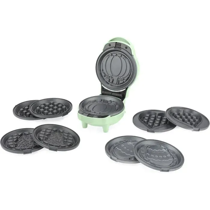 Mini Gaufrier – Plaques De Cuisson Amovibles Antiadhésives 5 En 1 Créez Des Gaufres Pour Les Célébrations Noël La Saint-V[AA212]