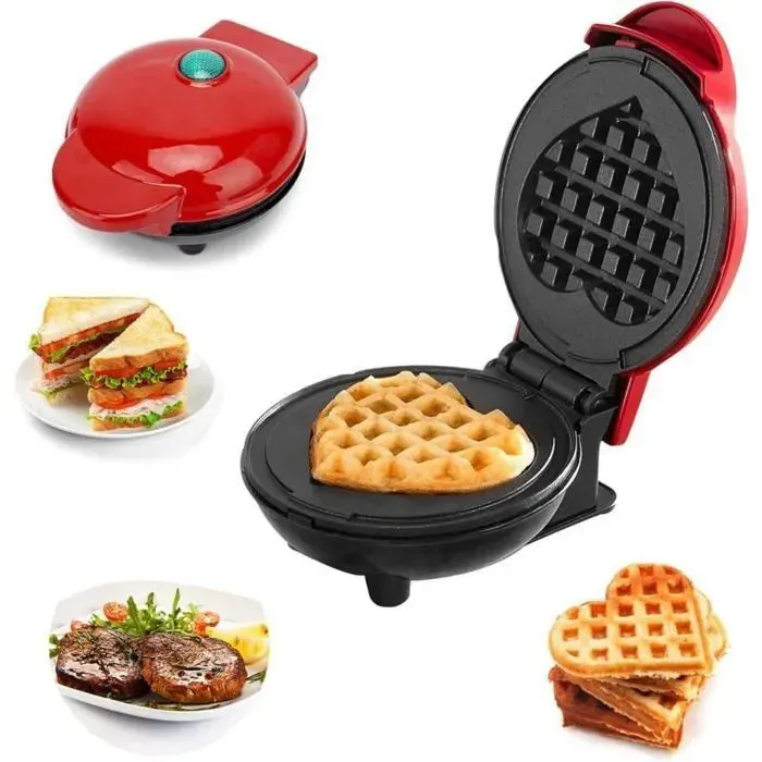 Mini Gaufrier Rond Appareil Gauffres et Pancakes Idal pour Cadeaux de Nol et Anniversaires dEnfants