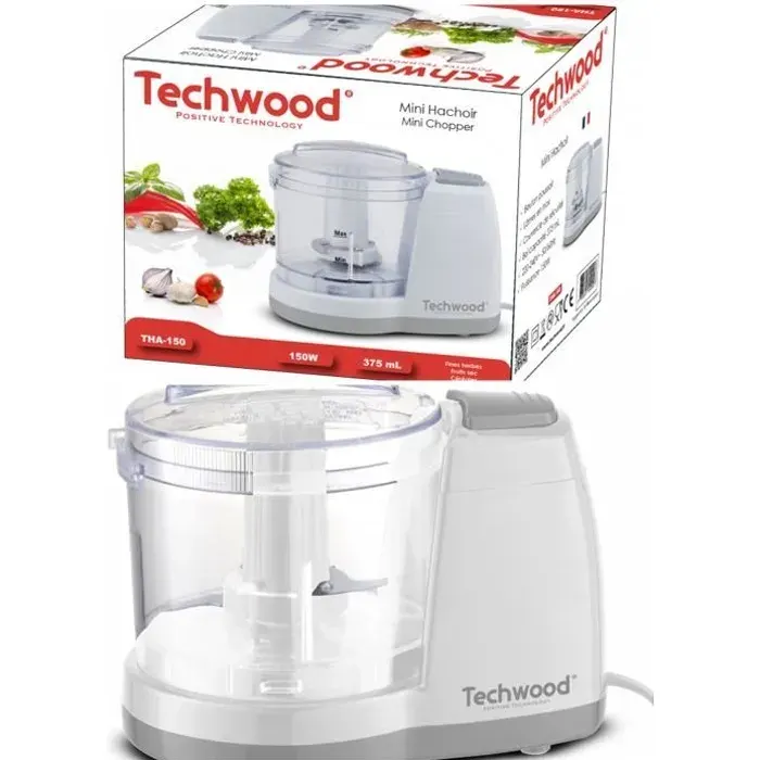 Mini Hachoir Blanc 150W Lames en inox Bol capacite 375 mL