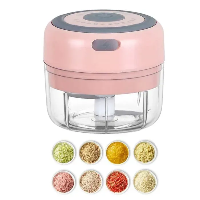 Mini hachoir électrique à ail en poudre hachoir à légumes et oignons USB de 100 ml