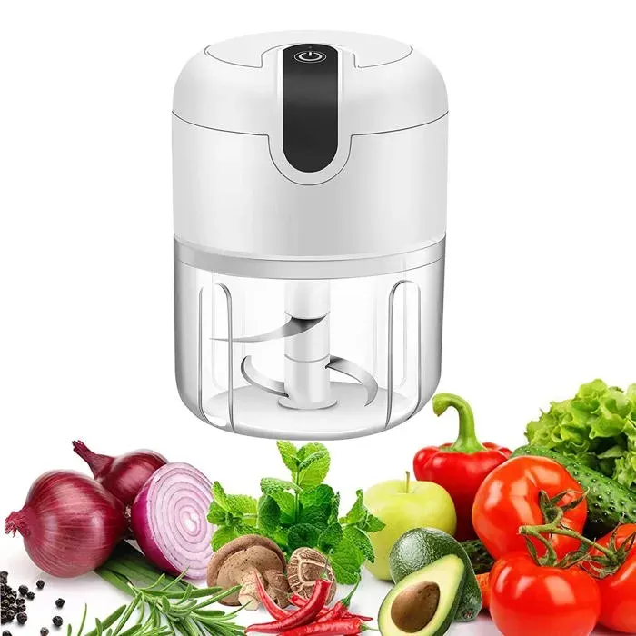 Mini hachoir électrique - GRANDSALEY - 250 ml - Portable USB - Sans fil rechargeable - Lames inox