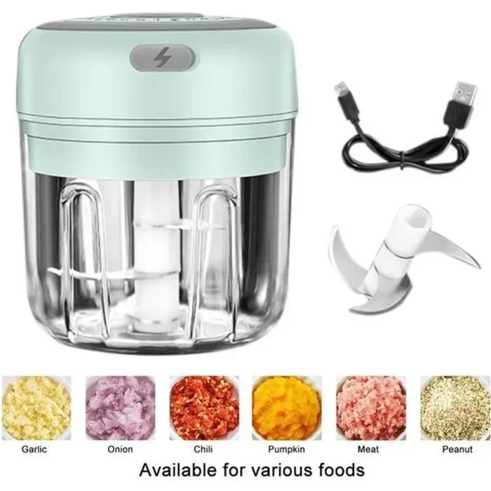 Mini hachoir électrique - Keeper - 30 W - 100ml - Vert — coloris Verte