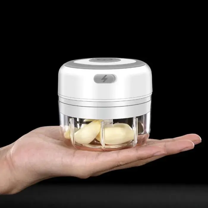 Mini hachoir électrique - keeper - Broyeur dail - Deux lames - 100ml - ABS + acier inoxydable - Batterie 1200mAh